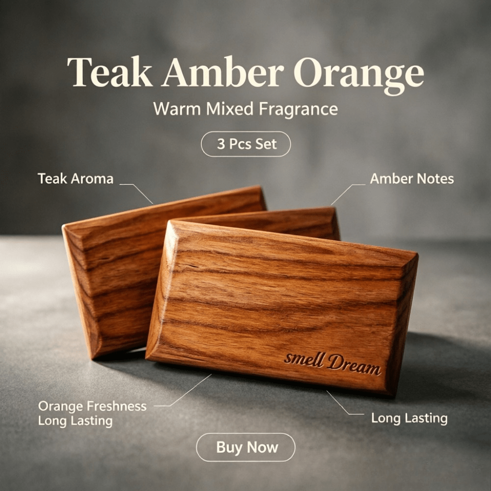 Home Fragrance Set - Car Air Freshener Teak Amber Orange