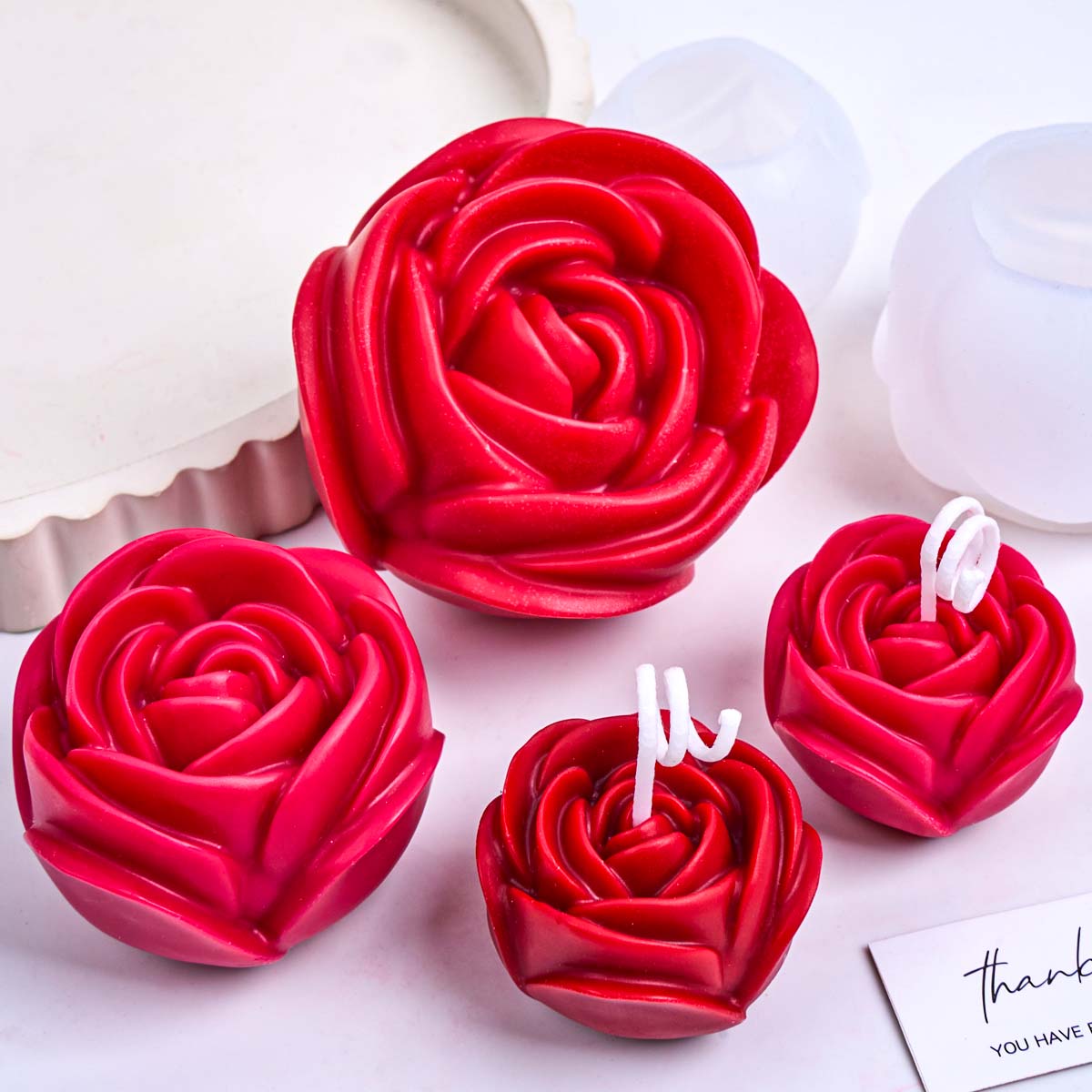 3D Flower Shape Silicone Candl - đánh giá và giá Home Fragrance Rose