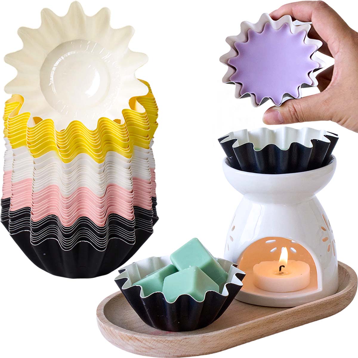 10pcs Wave Edge Wax Coated Pap - đánh giá và giá Home Fragrance Edg